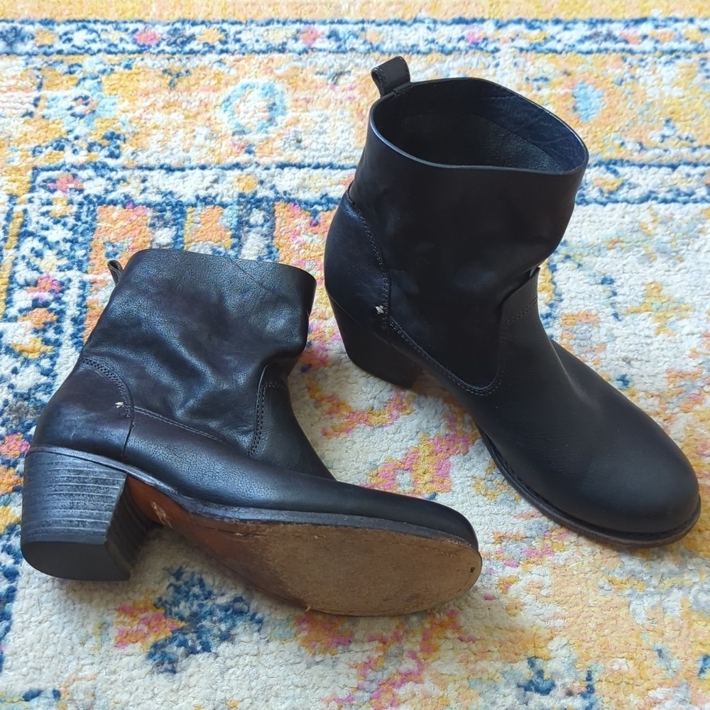 Rag & Bone Mercer II Handmade Goodyear Leather Slouchy Moto Boots Black 38.5 - Picture 2 of 15